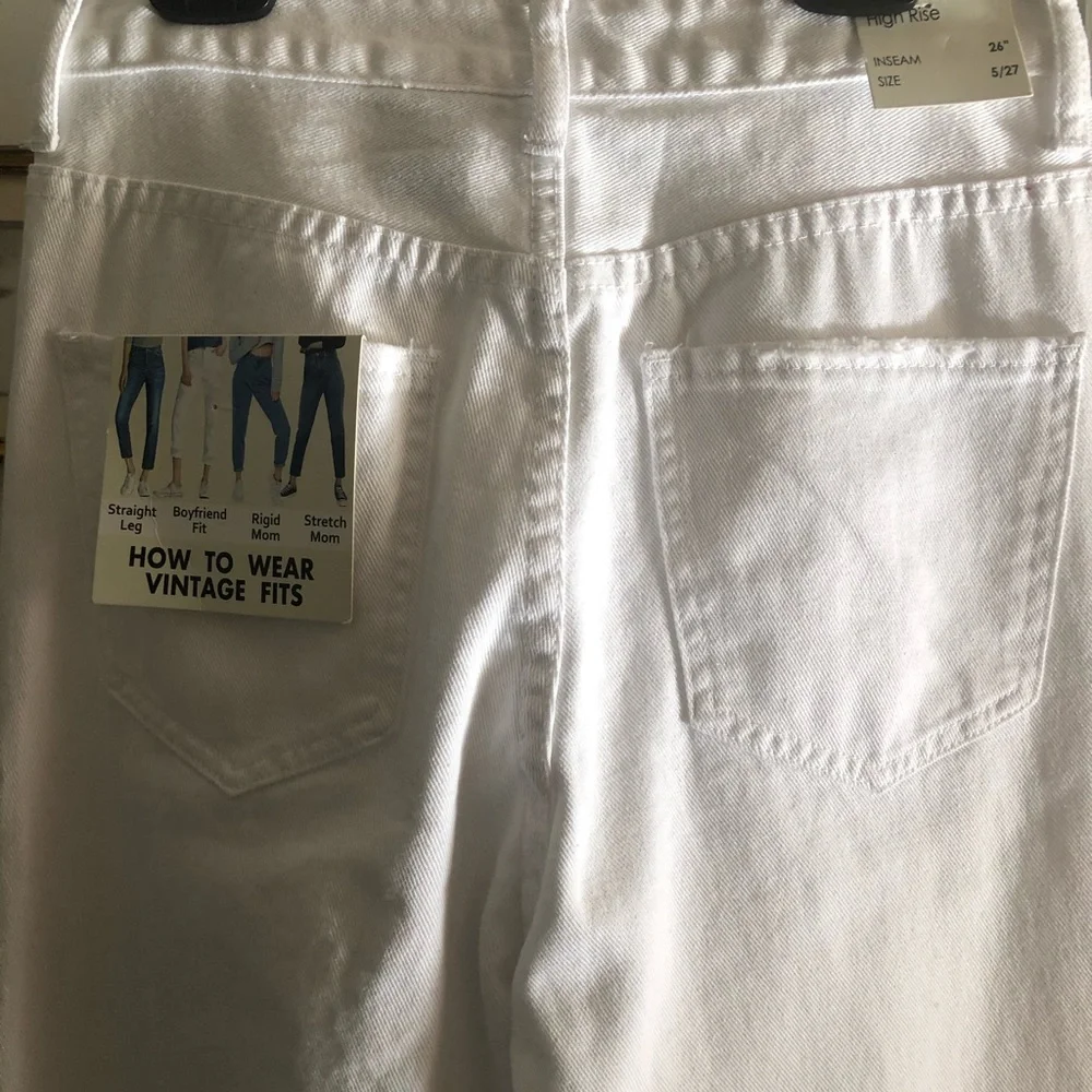 🌸 S.O.N.G high rise boyfriend Jean. White, NWT💥 - Picture 3 of 4